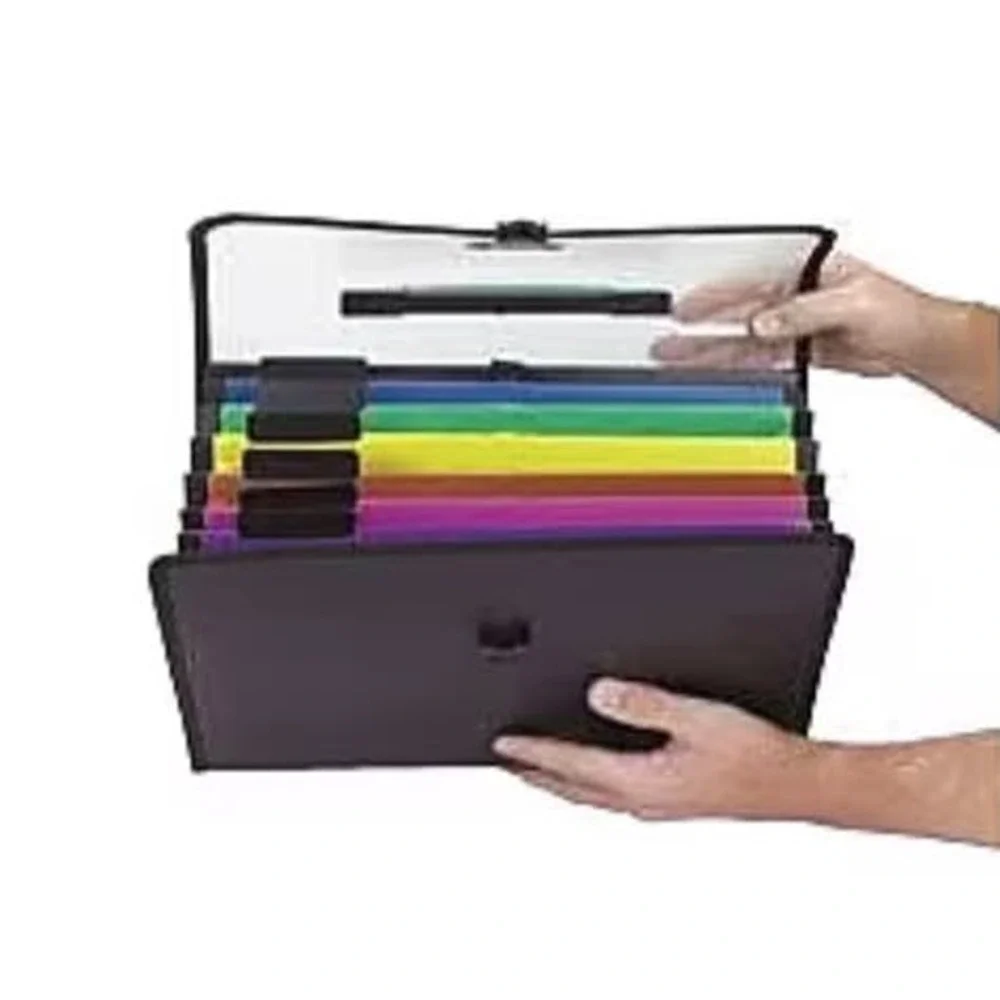 Pendaflex Hanging Wall Organizer Black Bright Color Folders Carry Case 52891